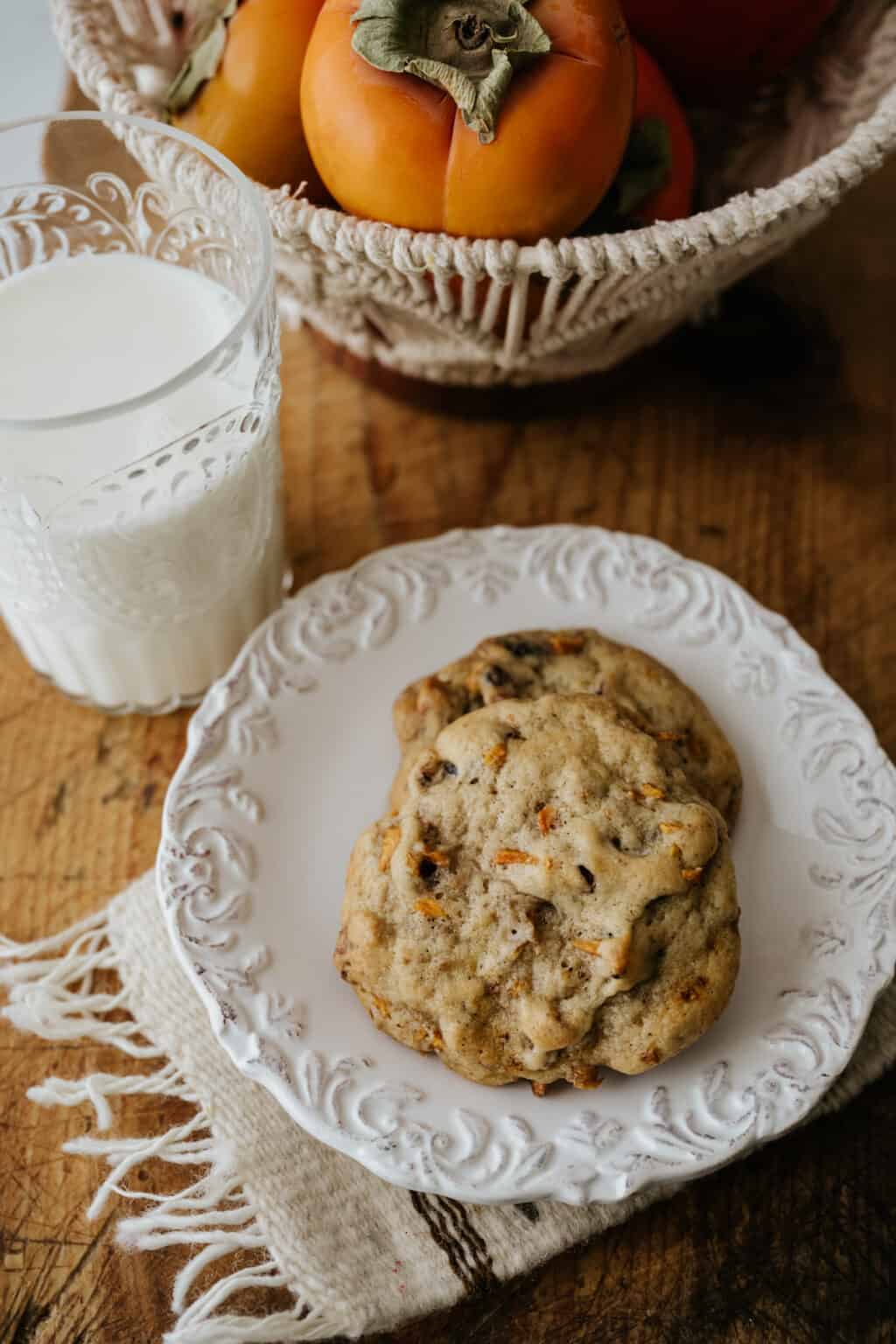 Spiced Persimmon Cookies with Raisins and Pecans