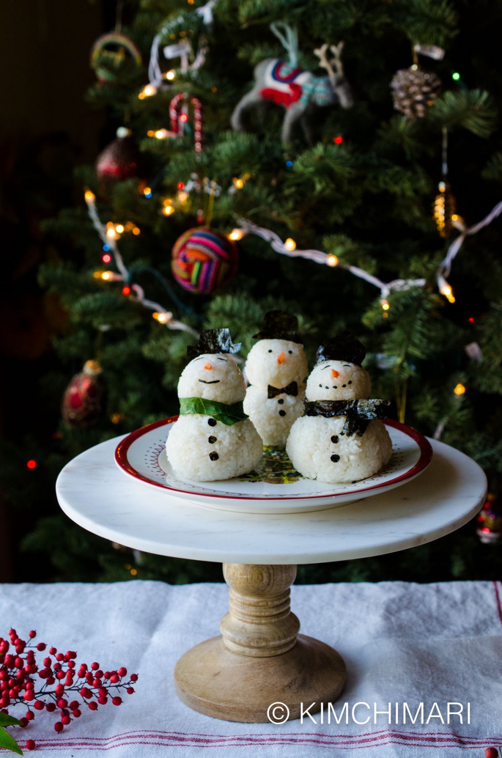 . Snowman Rice Balls