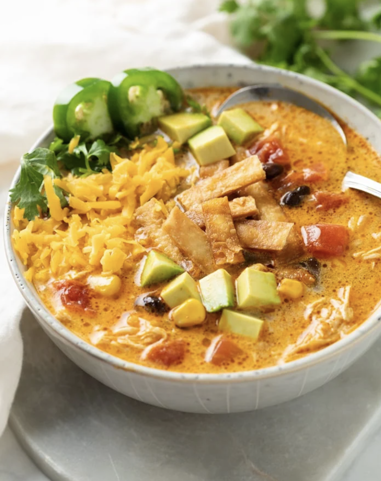Creamy Chicken Tortilla Soup Bliss