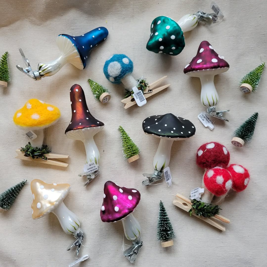 Mixed Material Mushrooms With Whimsy