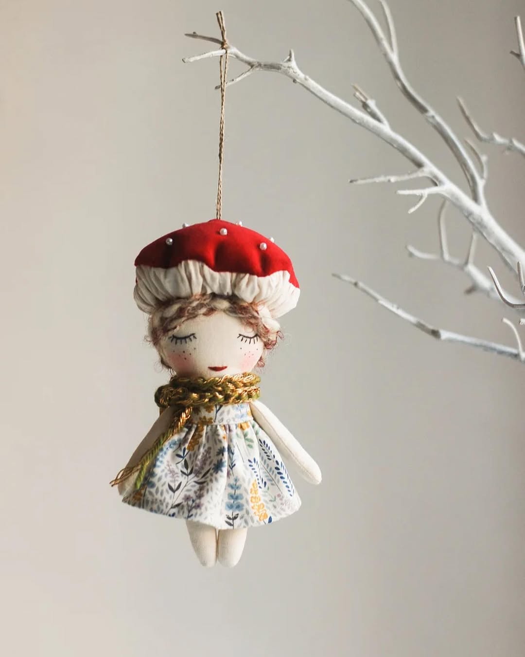 Mushroom Hat Doll With Forest Flair