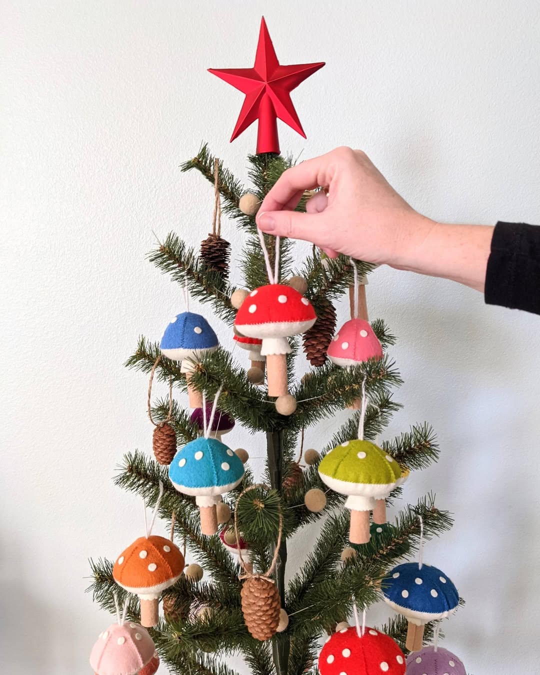Felt Mushrooms Bring Whimsy To Christmas