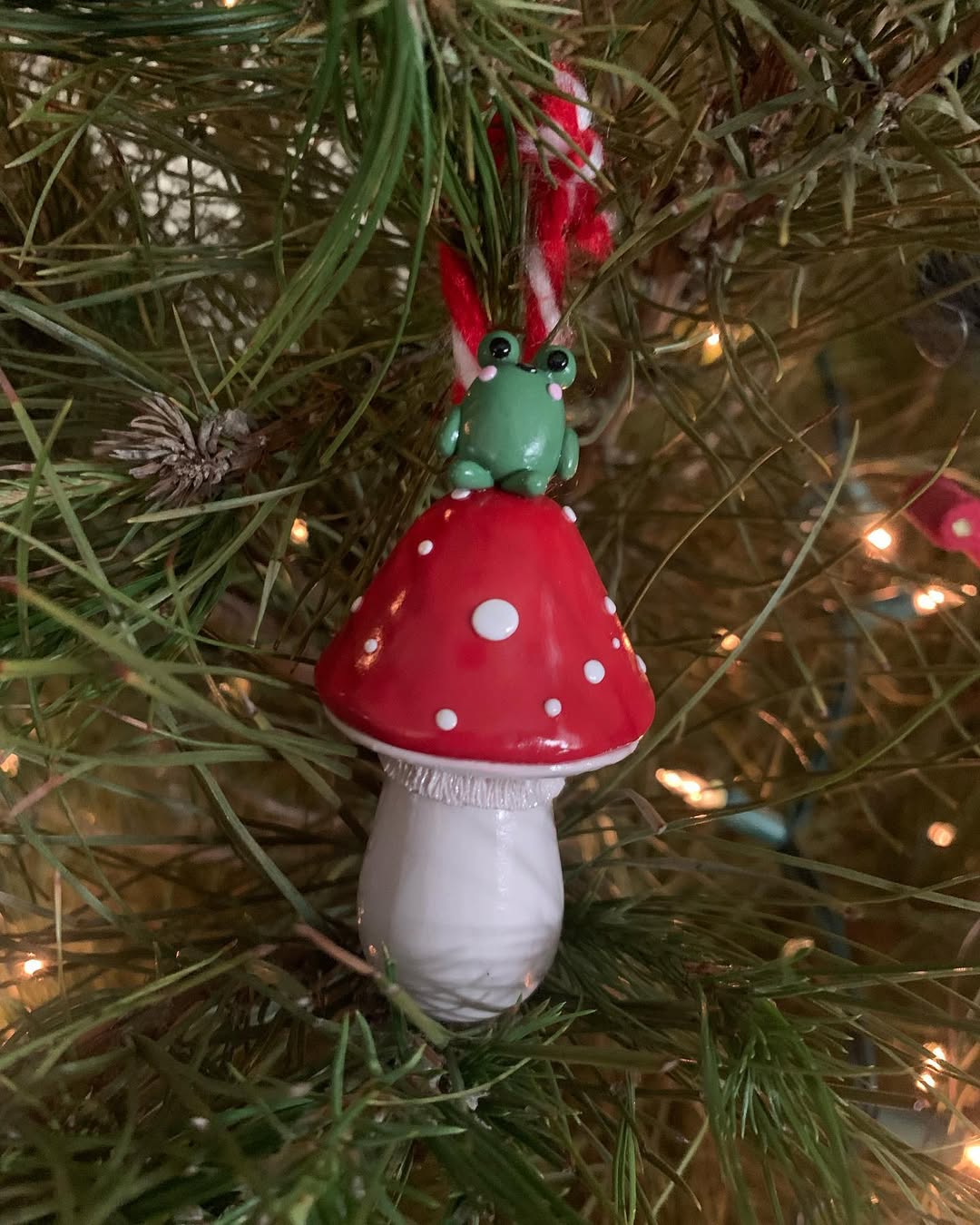 Frog On Toadstool With Whimsical Flair