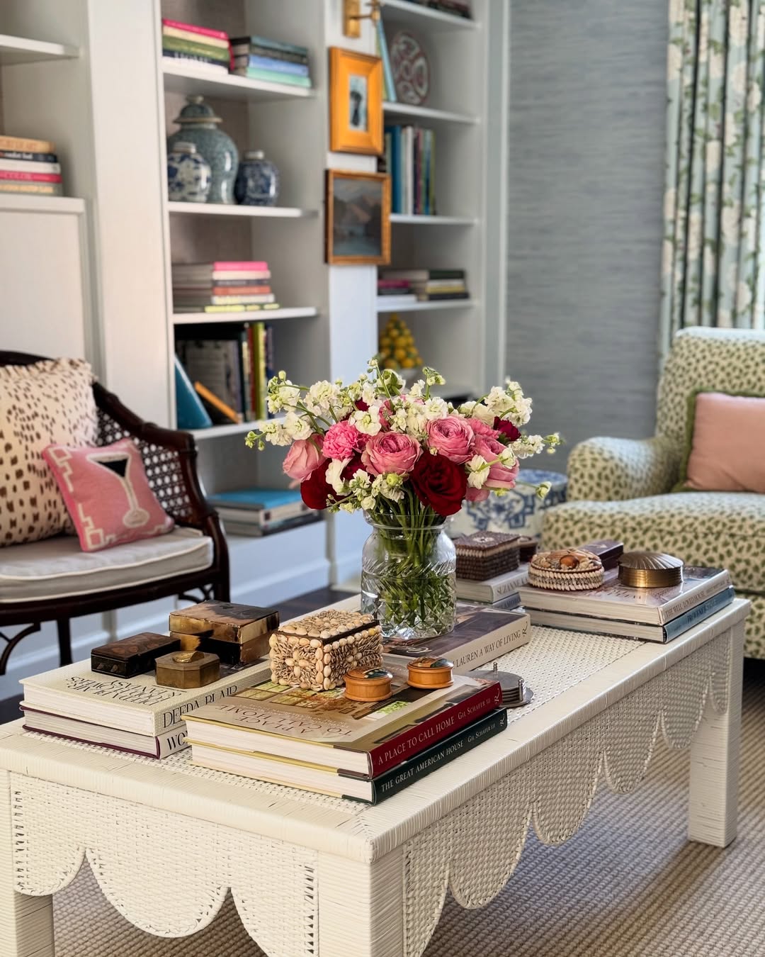 Scalloped Wicker And Floral Pops