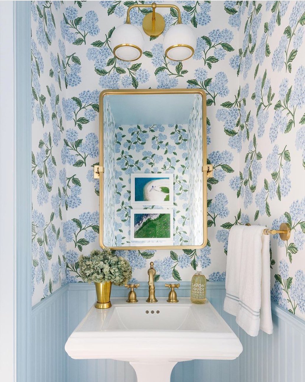 Hydrangea Wallpaper And Coastal Blues