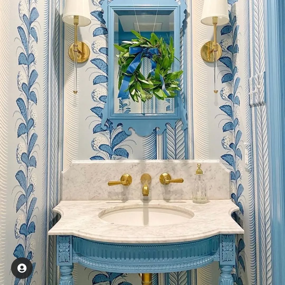 Blue Vanity And Patterned Boldness