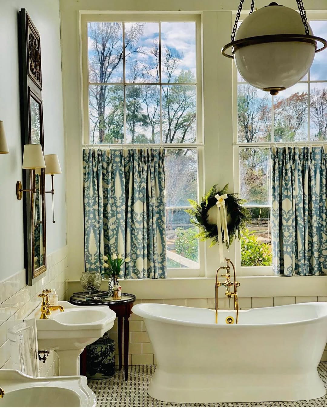 Café Curtains And Brass Elegance
