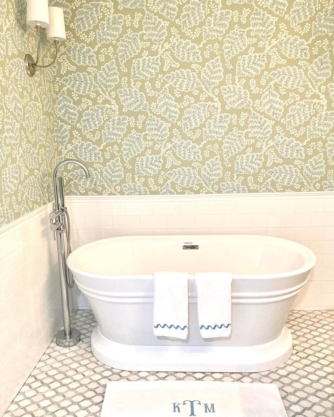 Botanical Wallpaper And Monogrammed Grace