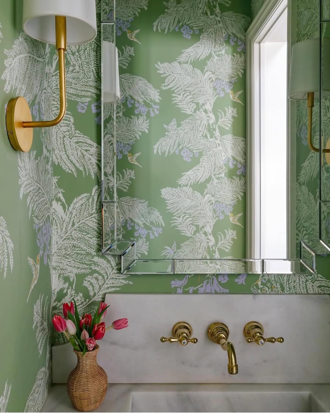 Botanical Wallpaper And Brass Details