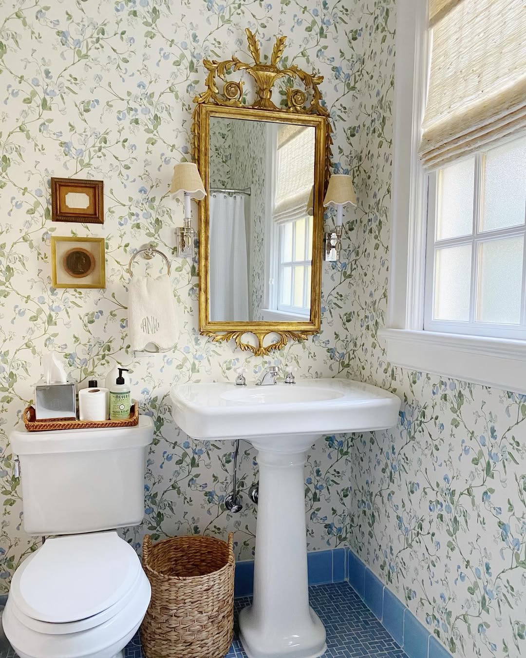 Gilded Mirror And Cottage Florals