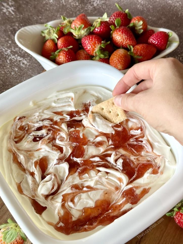 Fruity, Smooth, and Perfect: Strawberry Cheesecake Dip