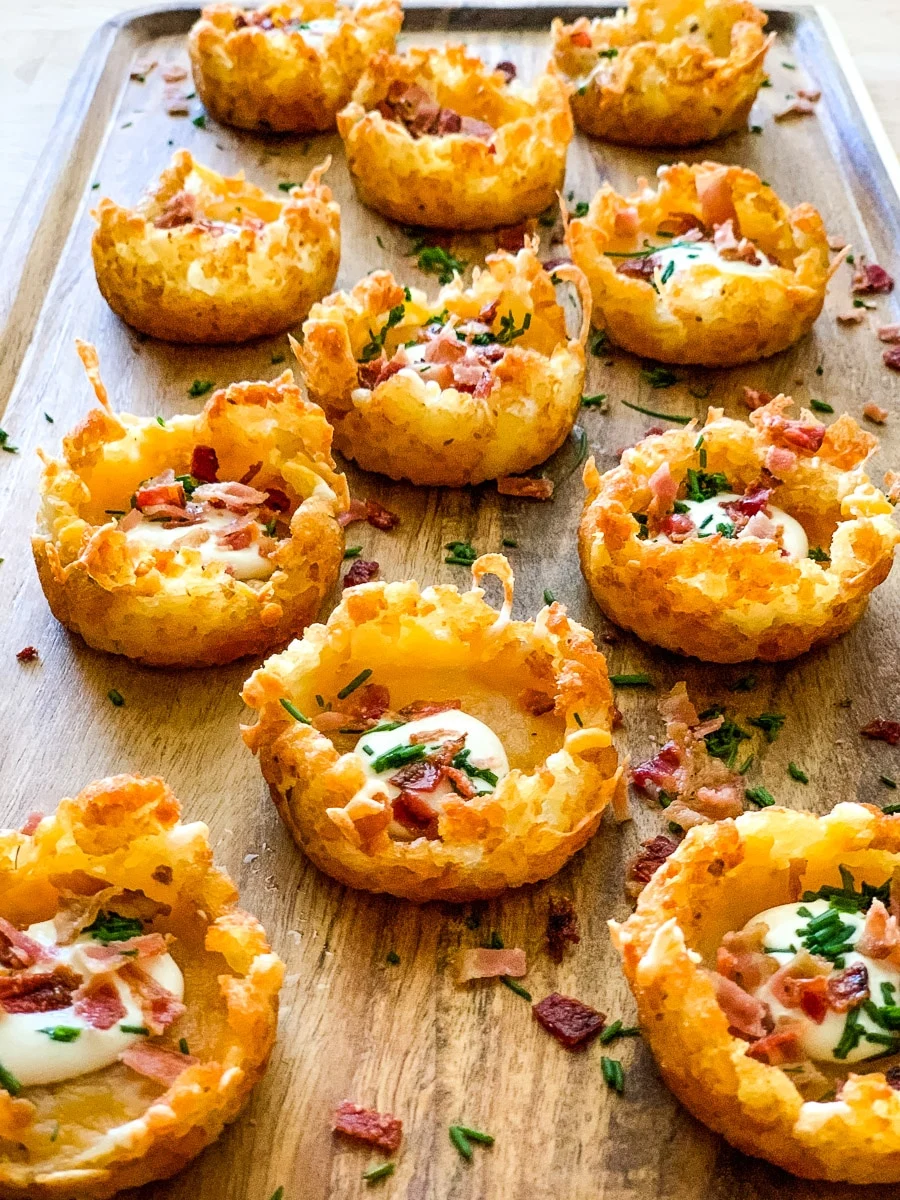 Bite-Sized Tater Tot Cups Packed with Bacon and Cheese