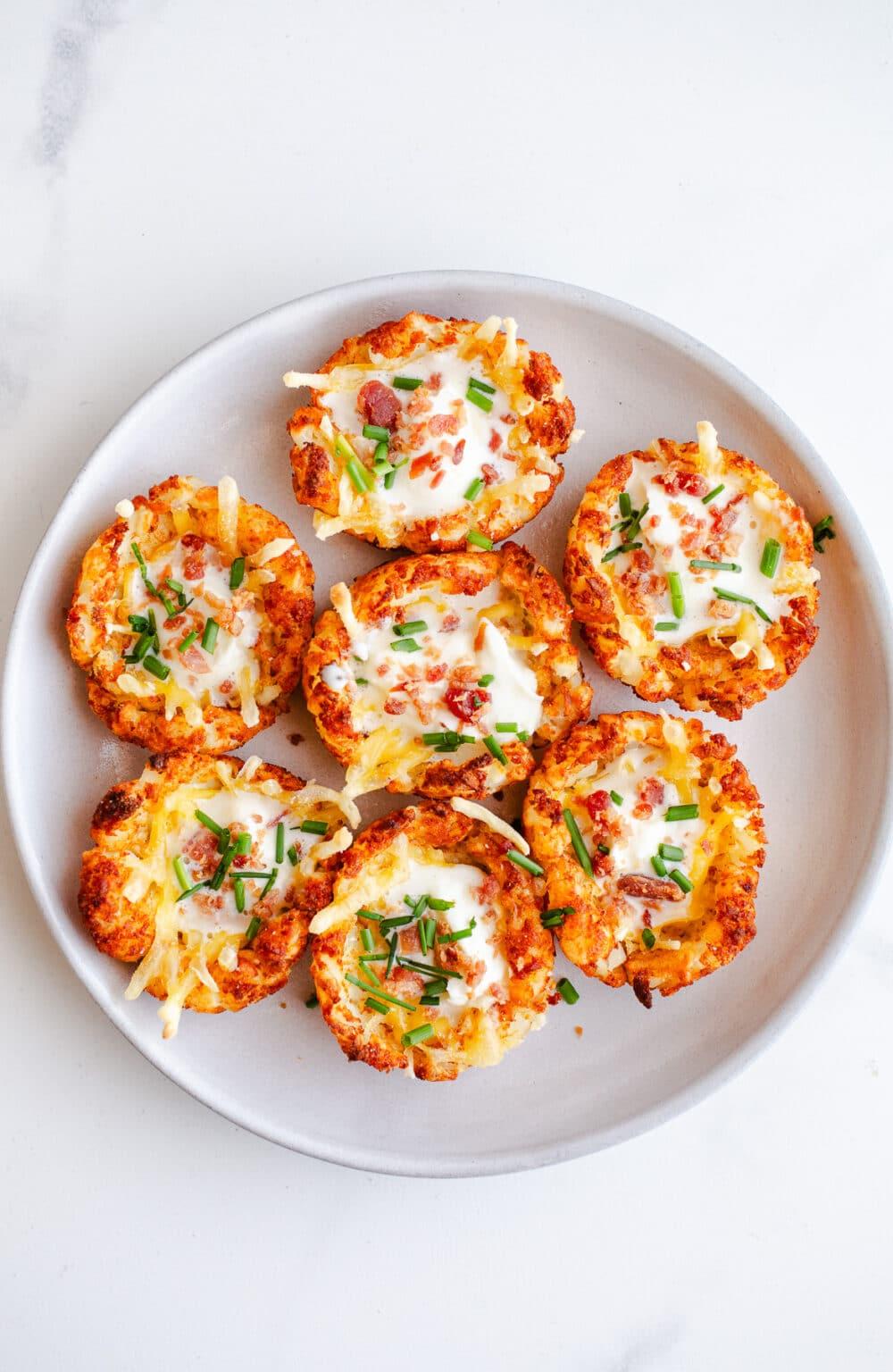 Golden Tater Tot Cups with Bacon and Cheese Perfection
