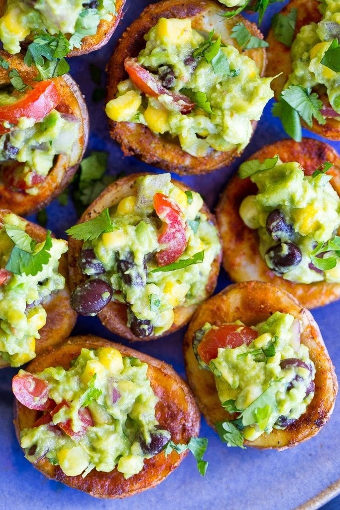 Roasted Potato Cups with Loaded Guacamole