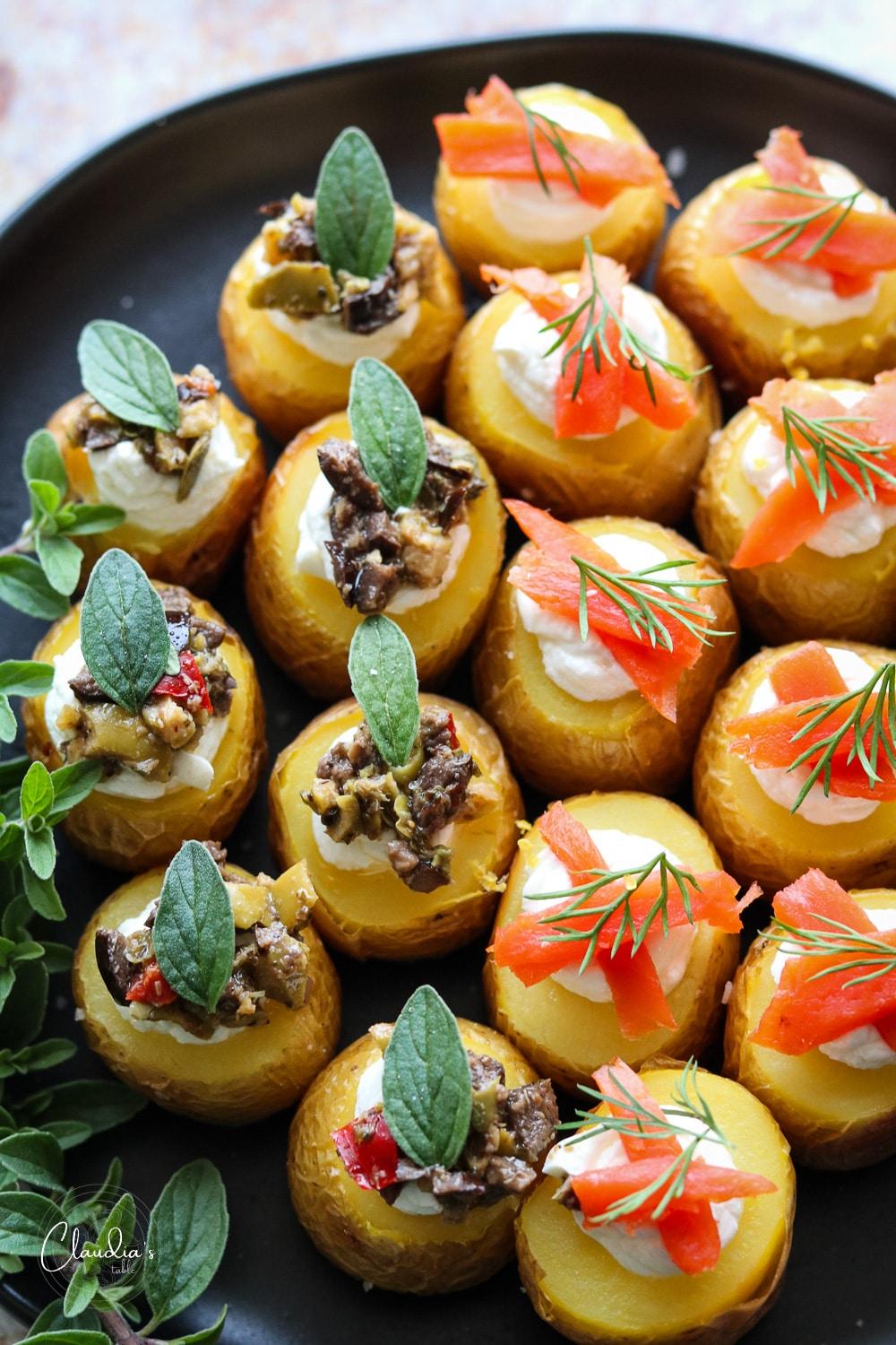 23. Mini Roasted Stuffed Potatoes with Whipped Goat Cheese