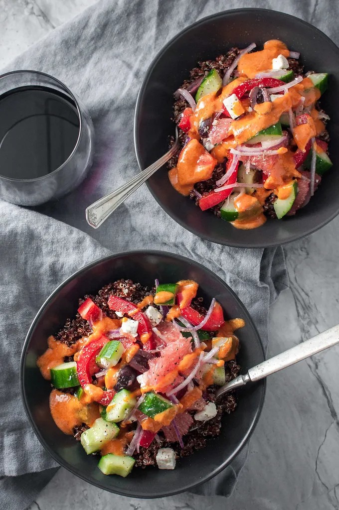 Grapefruit Greek Salad- Healthy Diet Edition