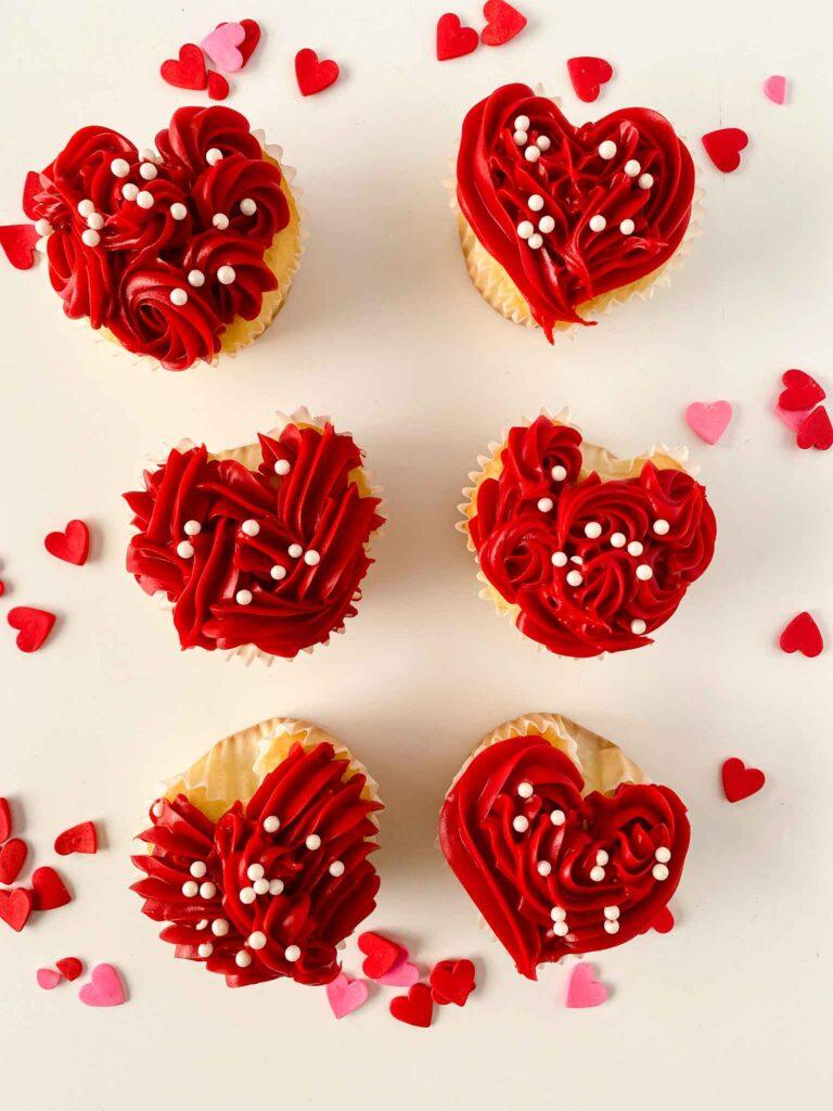 Adorable Heart-Shaped Cupcakes for Valentine’s Day