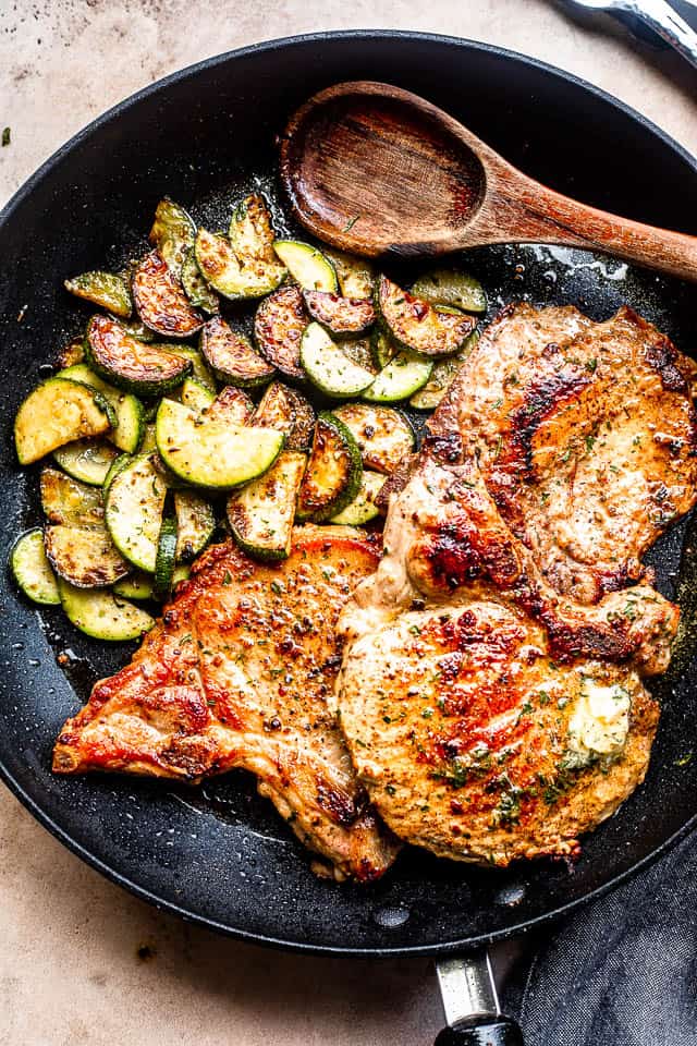 Crispy Fried Pork Chops with Garlic Butter