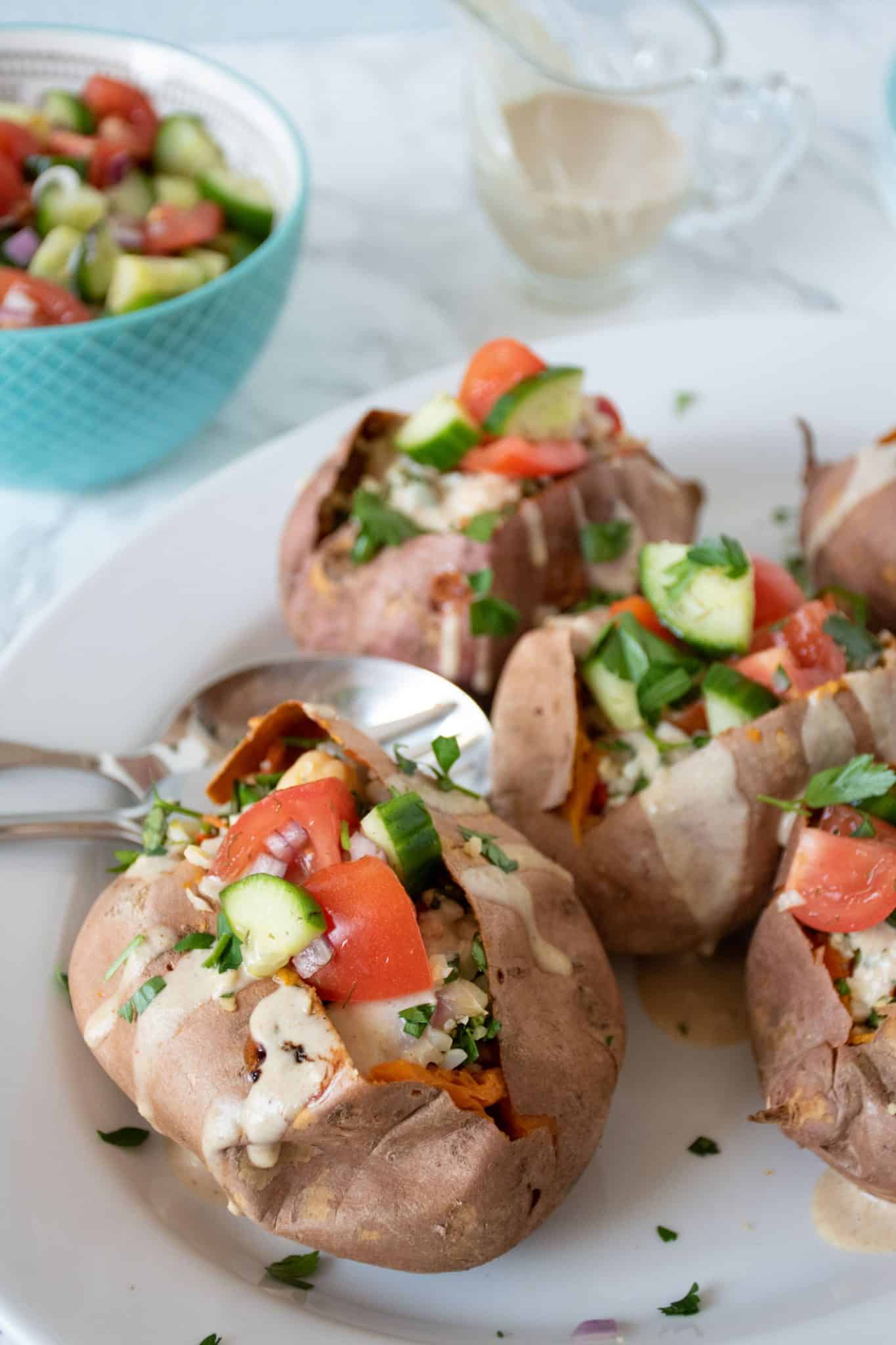 Fresh and Flavorful: Mediterranean Stuffed Sweet Potatoes