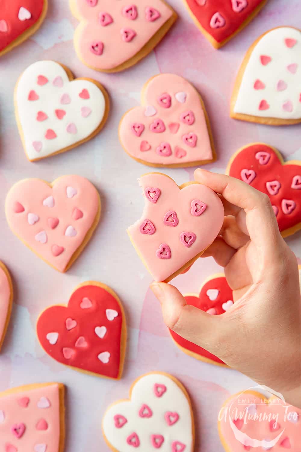 Heart biscuits for Valentine's Day