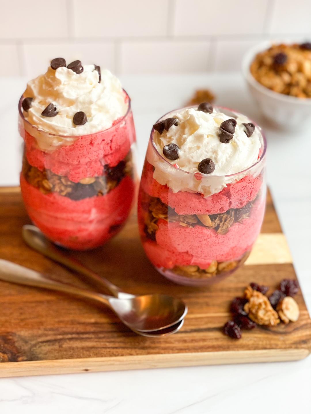 Low Sugar Valentine’s Day Parfait Dessert