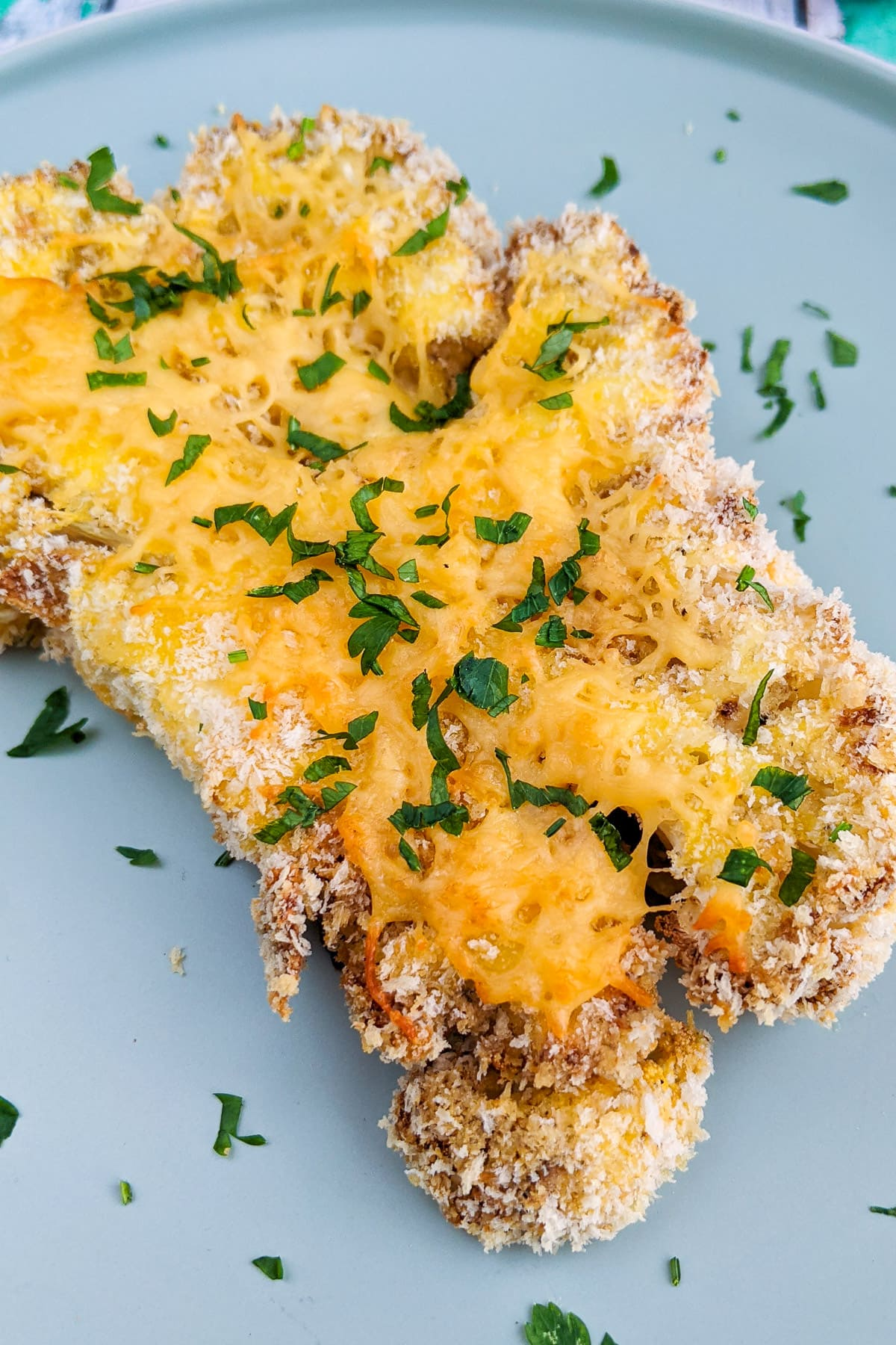 Air Fryer Cauliflower Steak with Panko and Cheese
