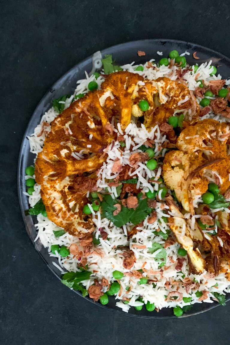 Curried Vegan Cauliflower Steak Salad