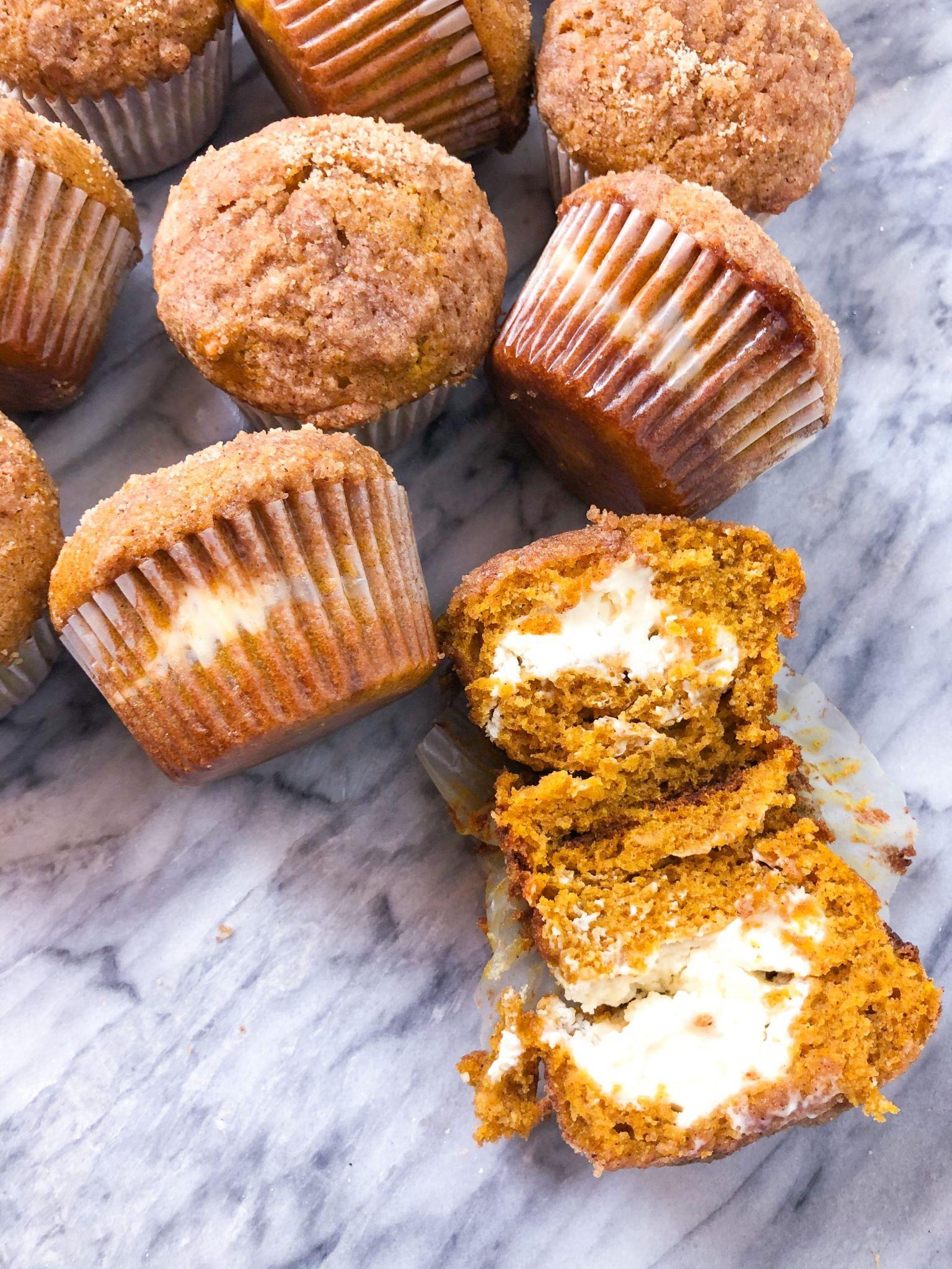 Pumpkin Cheesecake Muffins with Streusel Topping