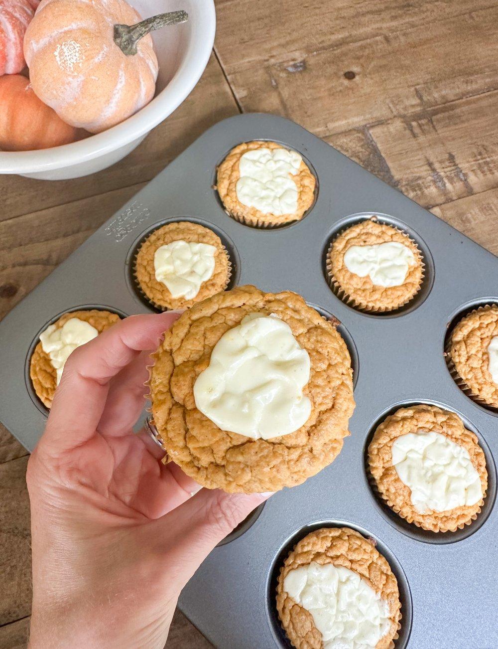 Protein Pumpkin Cheesecake Muffins