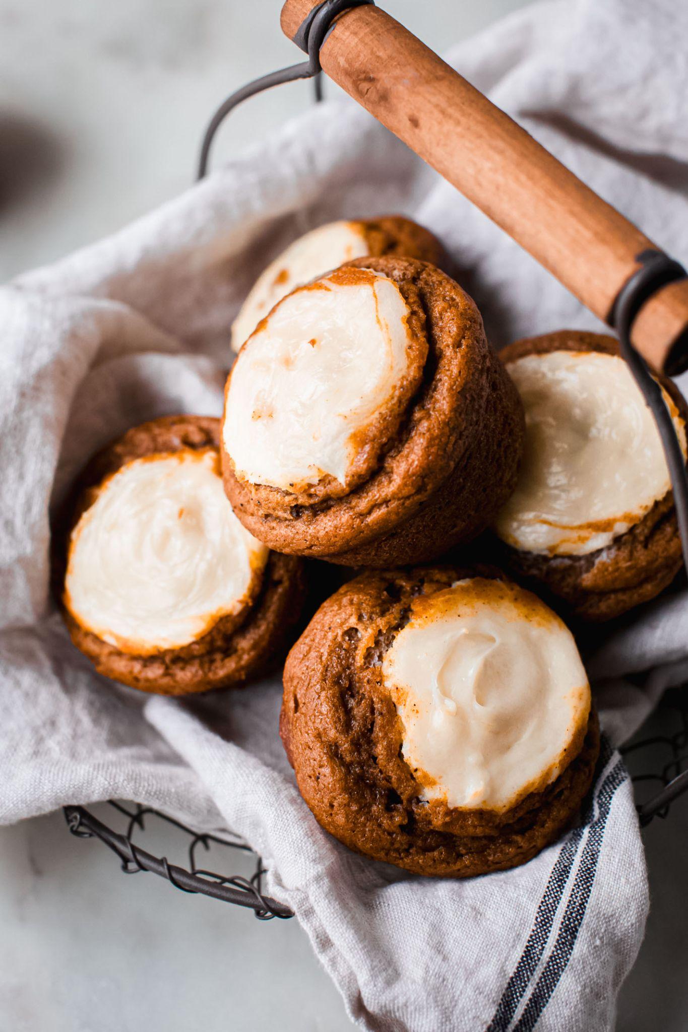 Pumpkin Spice Cheesecake Muffins with a Creamy Center