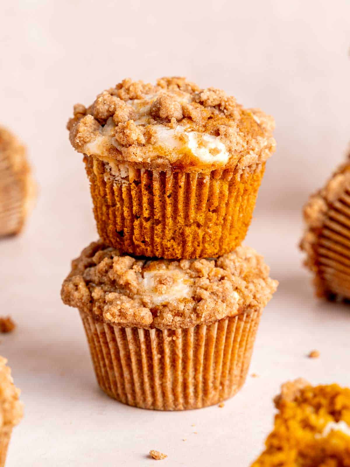 Cream Cheese Pumpkin Muffins with Streusel Topping