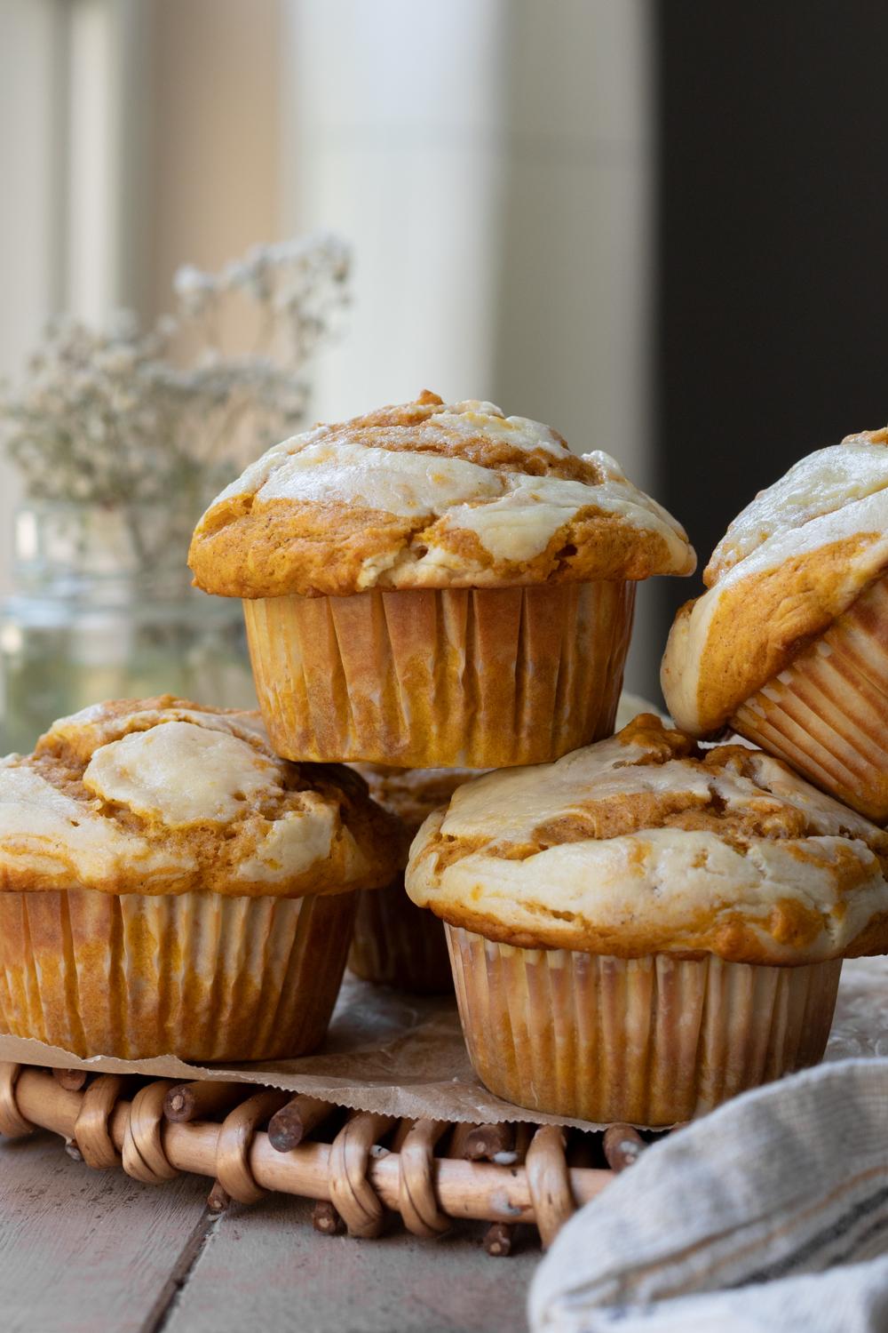 Pumpkin Cheesecake Muffins with a Swirl of Indulgence