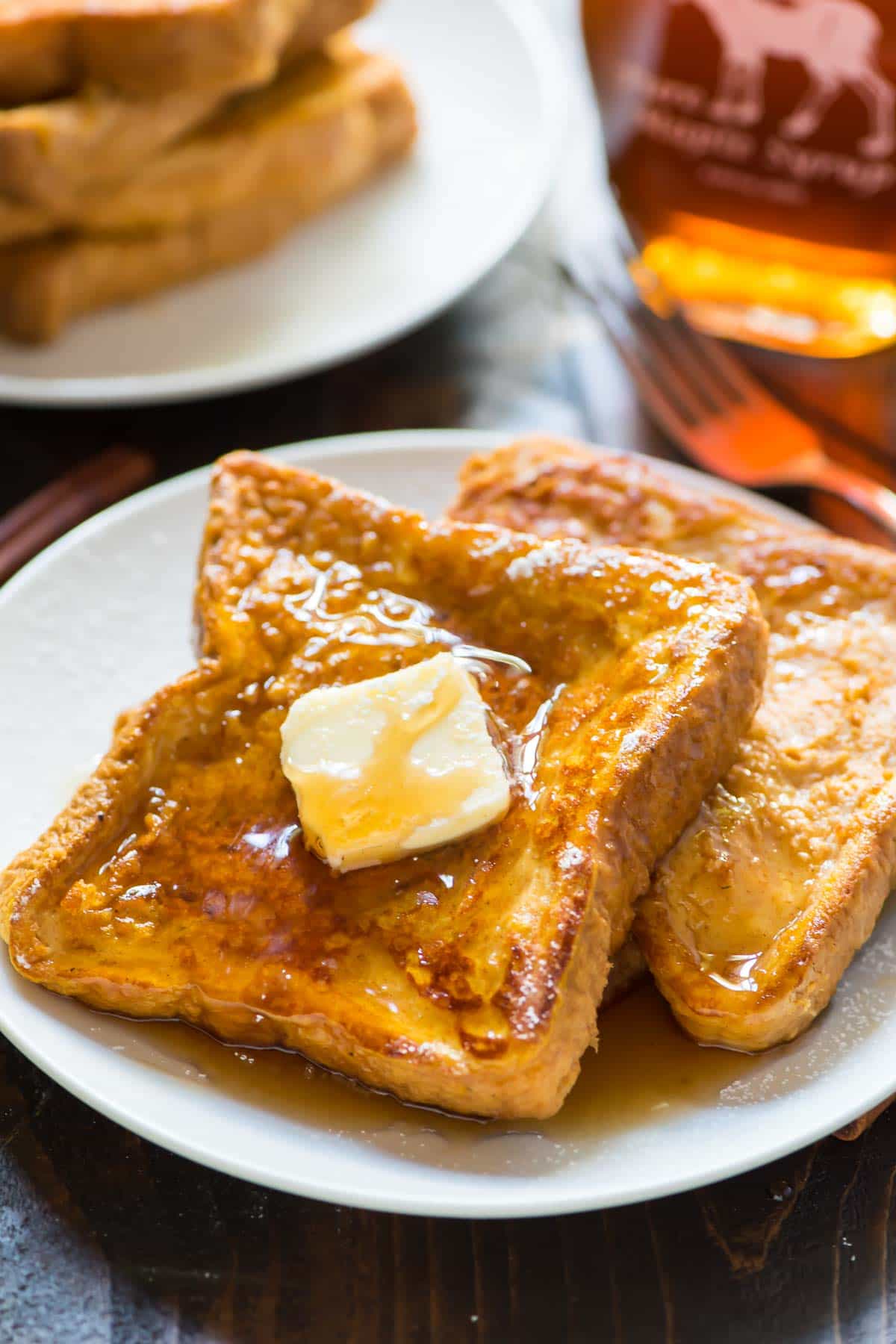Pumpkin French Toast with Cinnamon Syrup