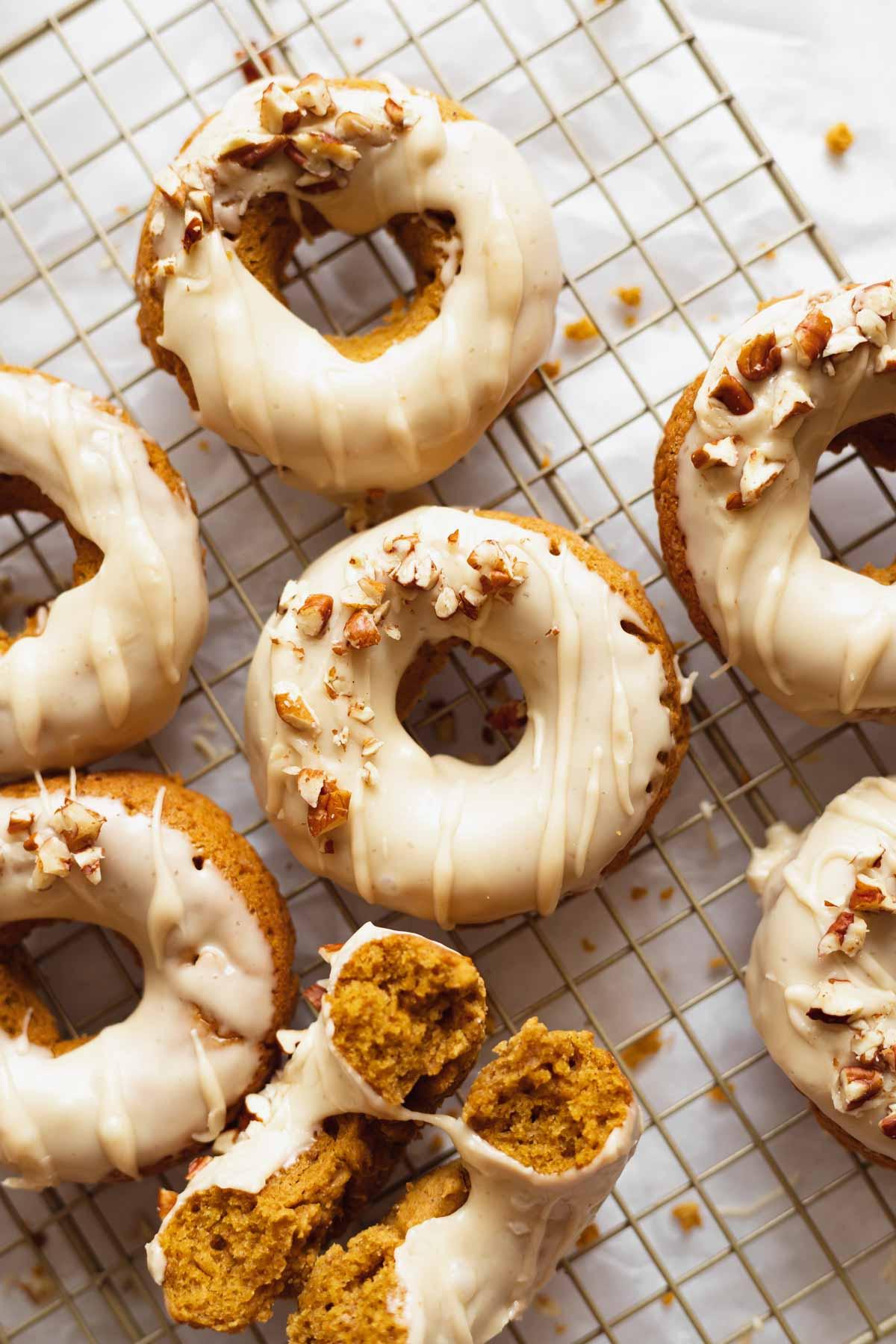 Pumpkin Donuts with Maple Glaze Bliss