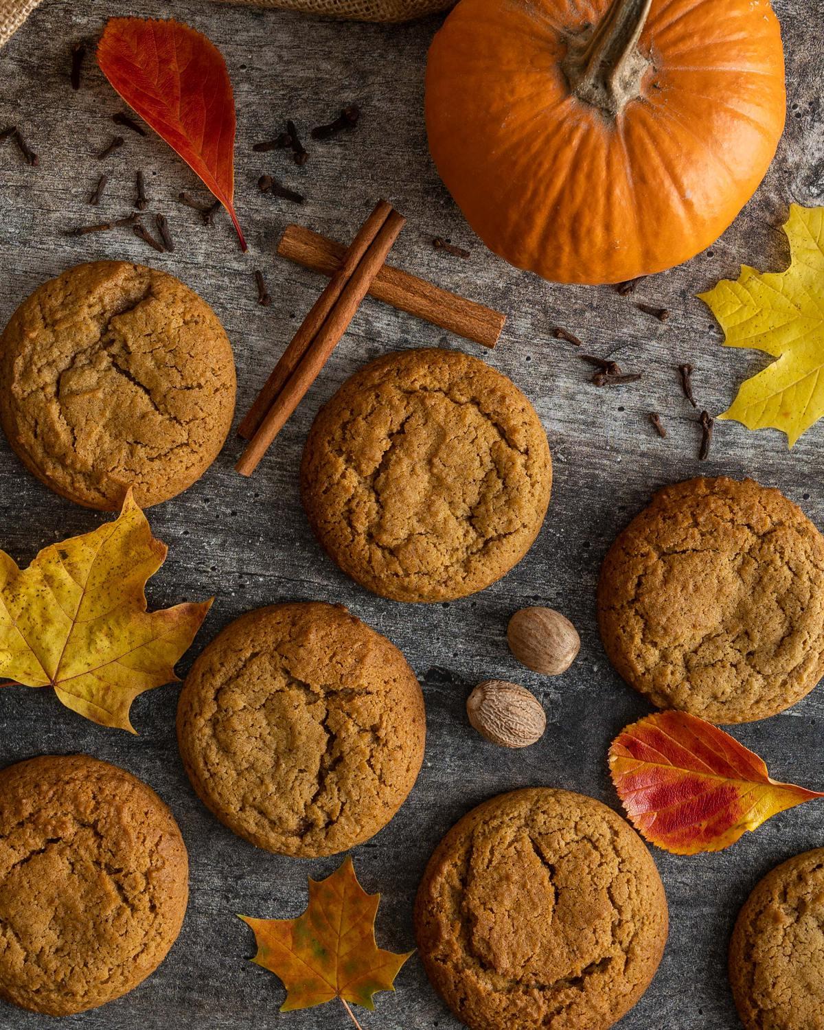 Soft and Chewy Eggless Pumpkin Spice Cookies