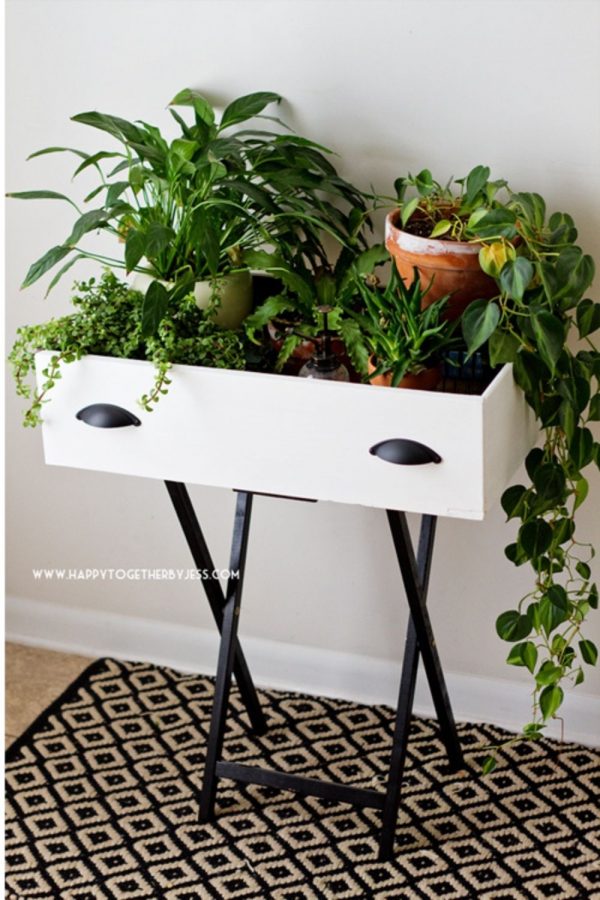 upcycled modern plant stand